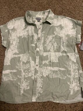 Falls Creek Short-Sleeve Button-Up Shirt - Sage Green